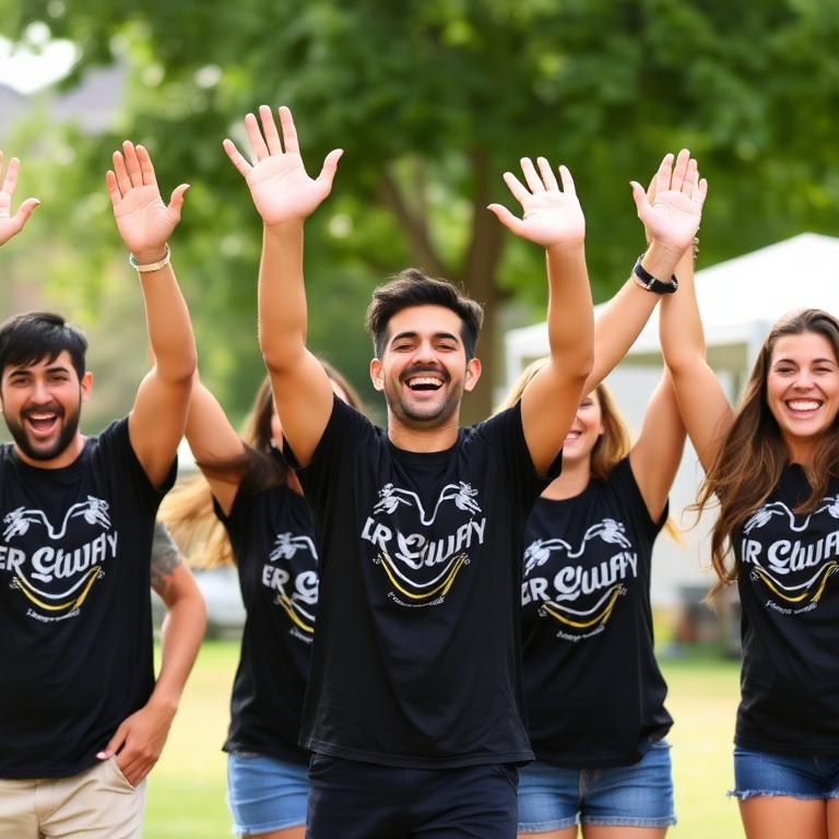Group celebrating